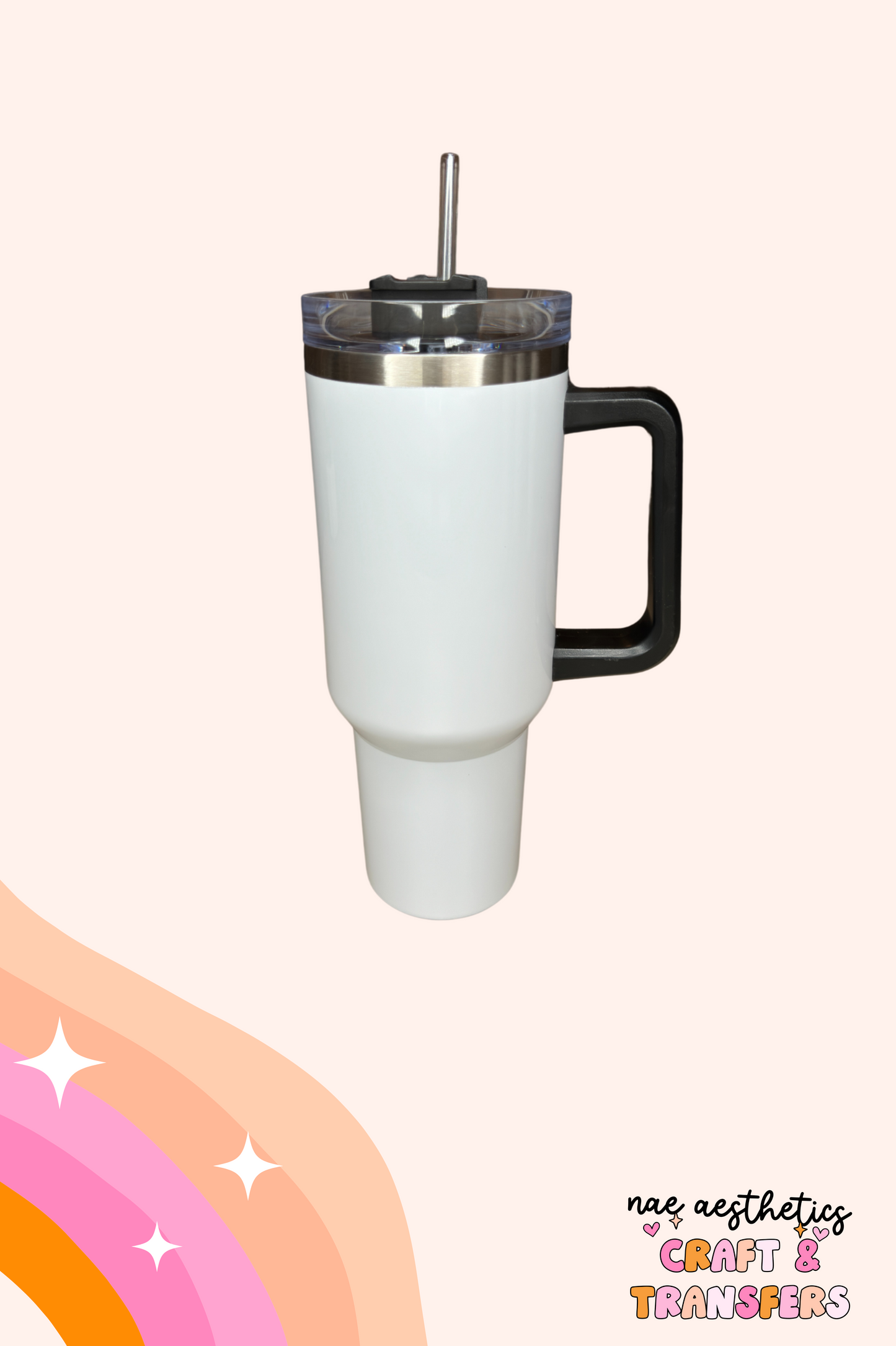 40oz SUBLIMATION TUMBLER WITH COLOURFUL HANDLE