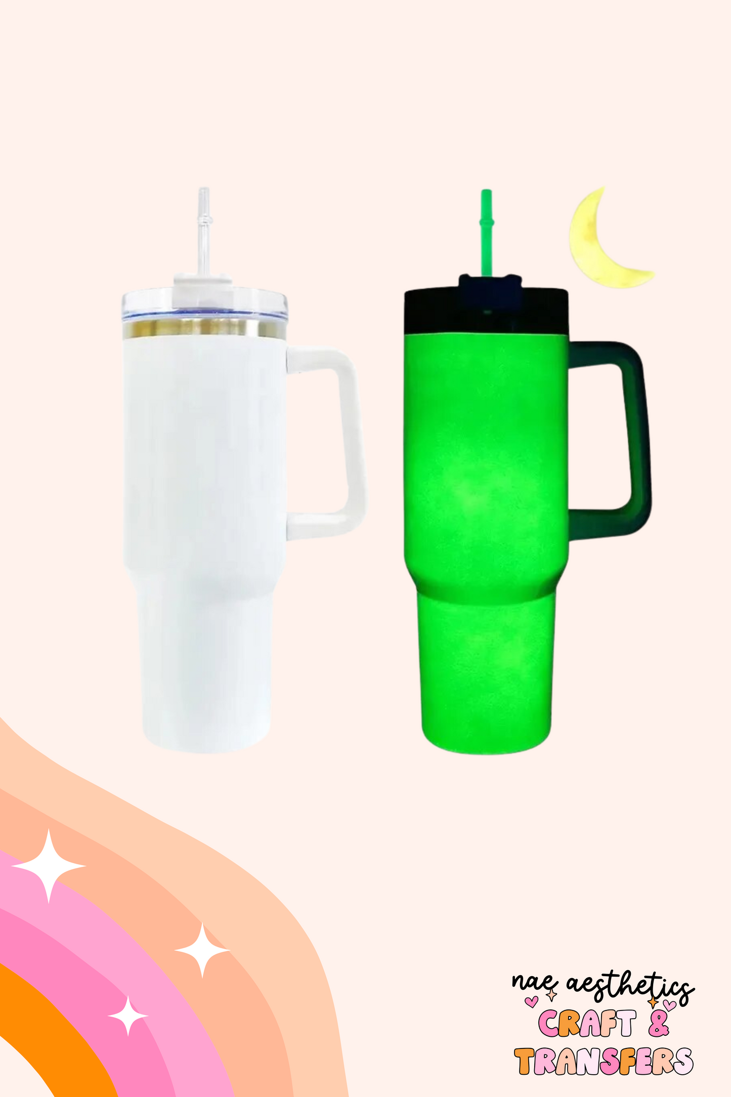 40oz SUBLIMATION GLOW IN THE DARK TUMBLER