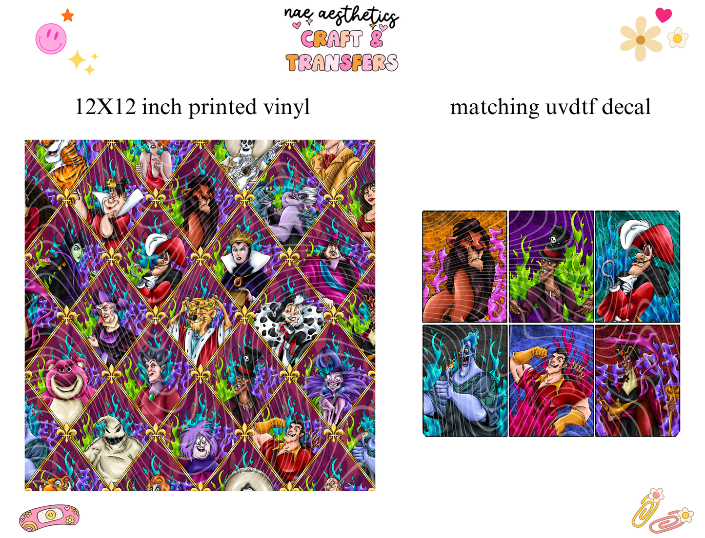 PRINTED VINYL SHEET WITH MATCHING UVDTF #101