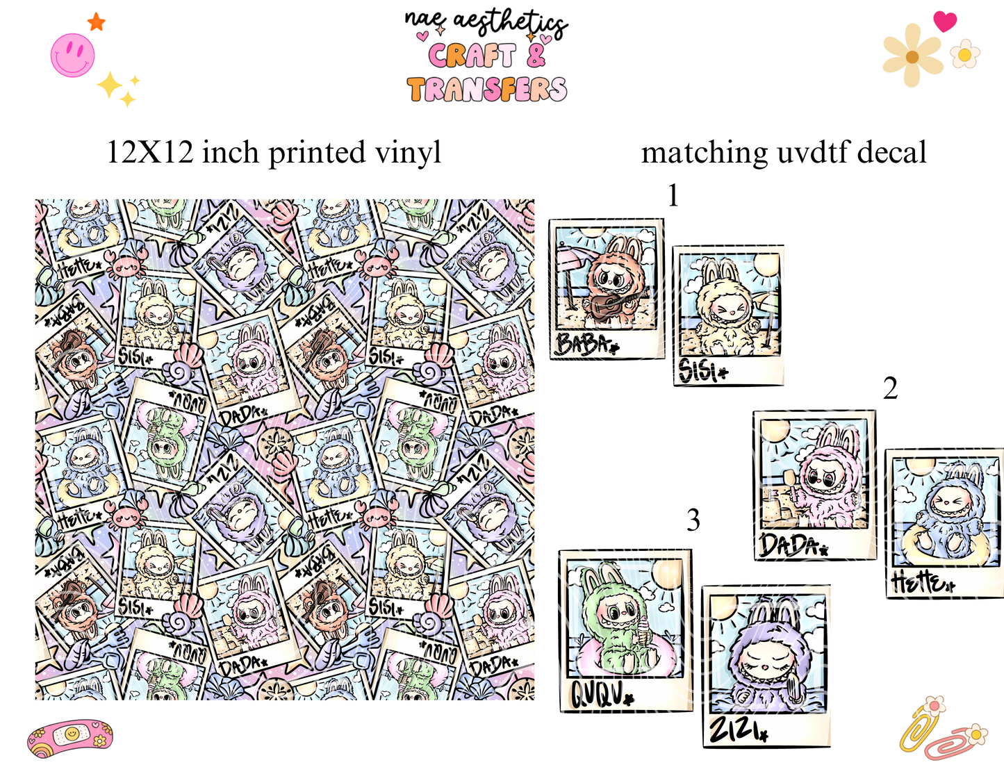 PRINTED VINYL SHEET WITH MATCHING UVDTF #104
