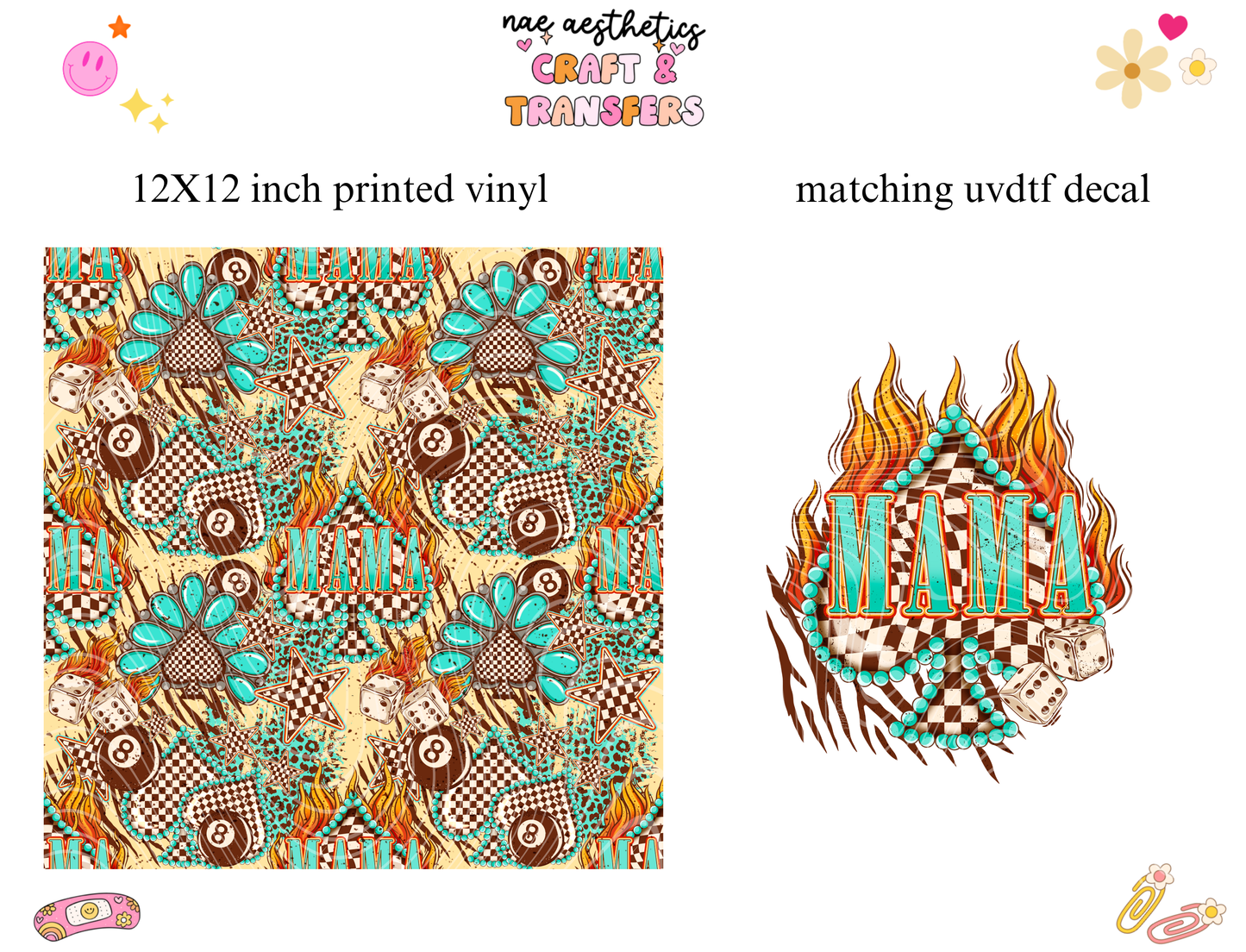 PRINTED VINYL SHEET WITH MATCHING UVDTF #107