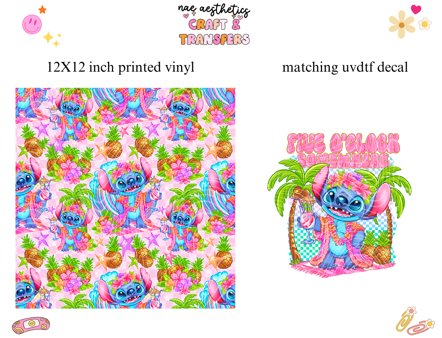 PRINTED VINYL SHEET WITH MATCHING UVDTF #108