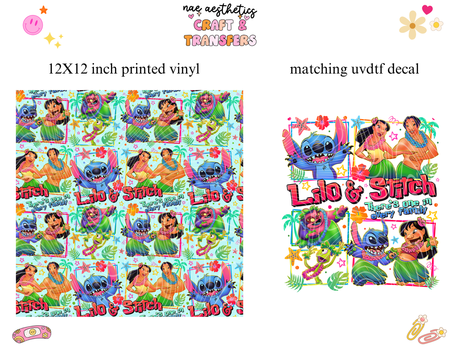 PRINTED VINYL SHEET WITH MATCHING UVDTF #119