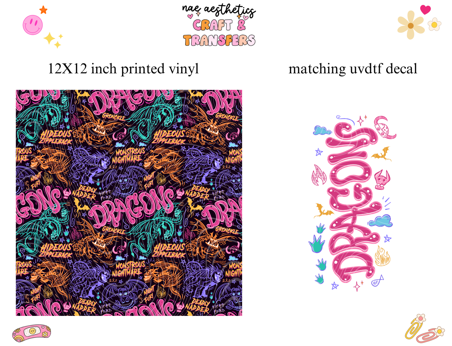 PRINTED VINYL SHEET WITH MATCHING UVDTF #170