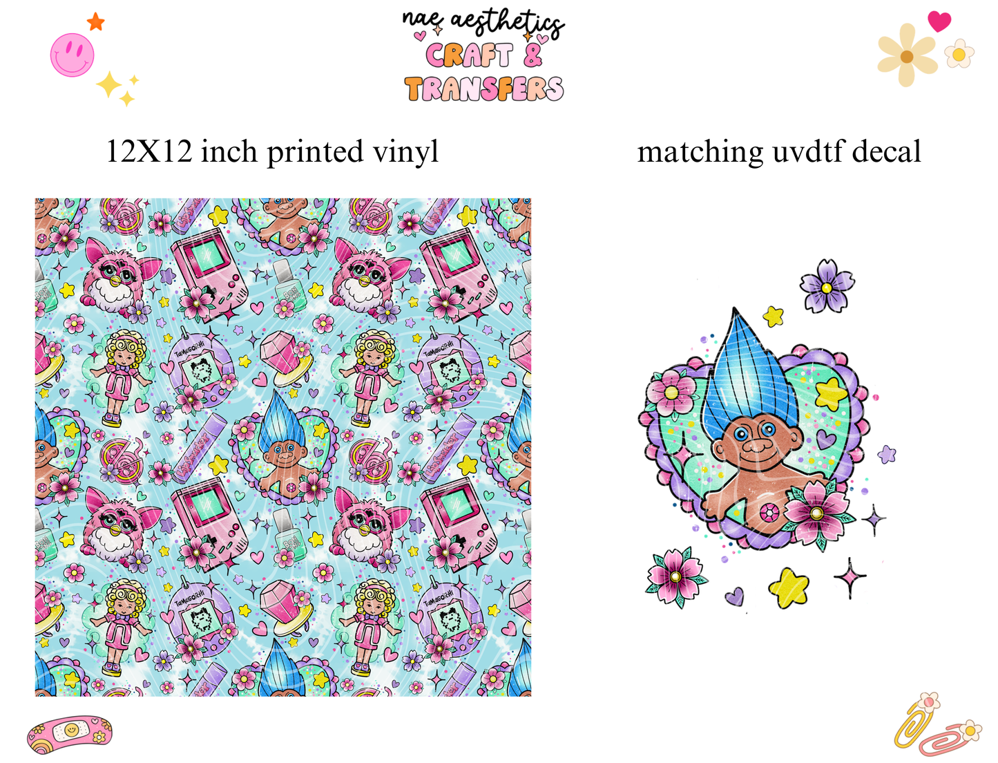 PRINTED VINYL SHEET WITH MATCHING UVDTF #80