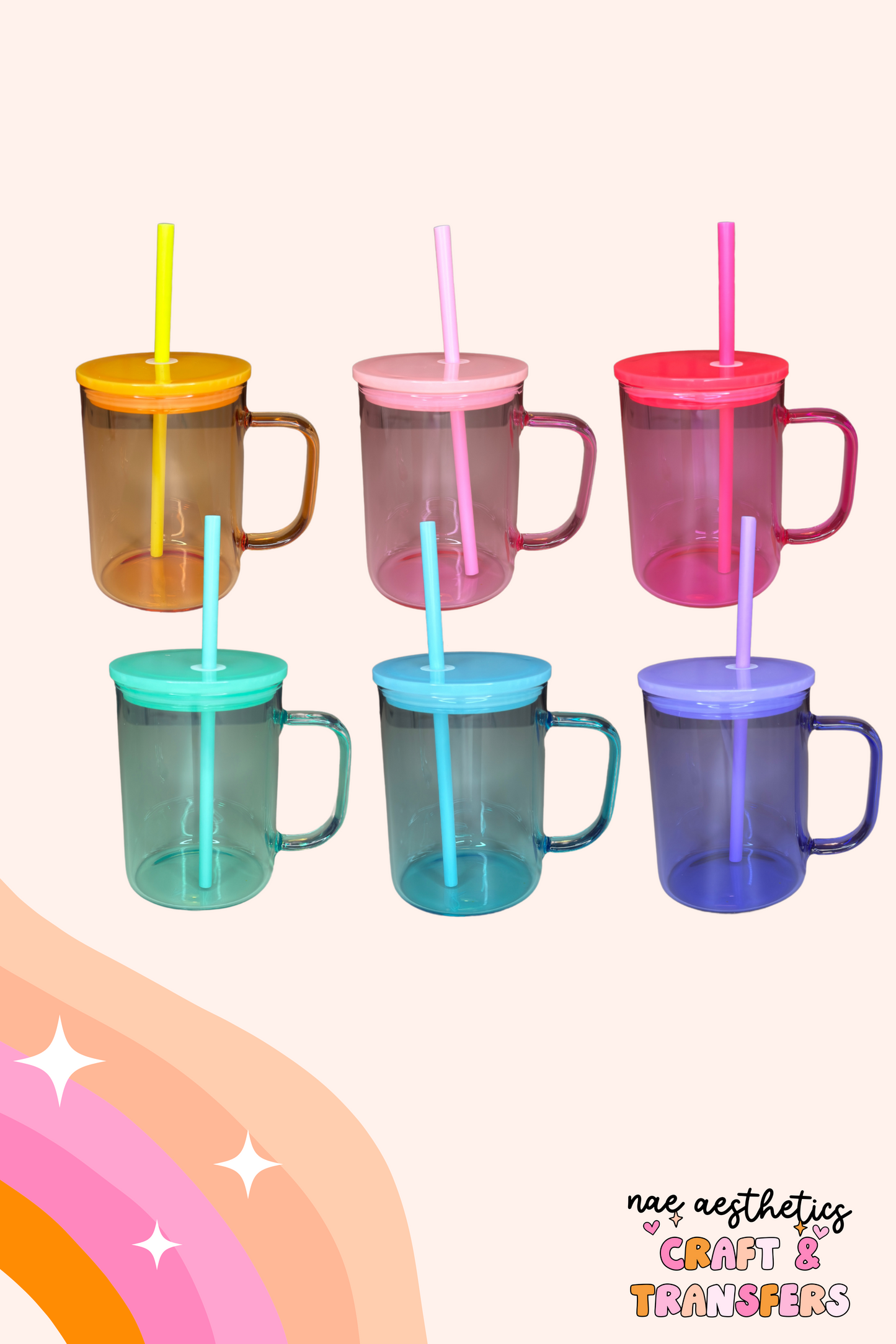 17oz JELLY GLASS MUG & PLASTIC LID