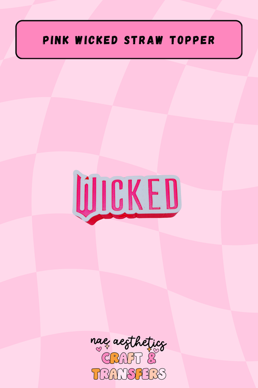PINK WICKED STRAW TOPPER