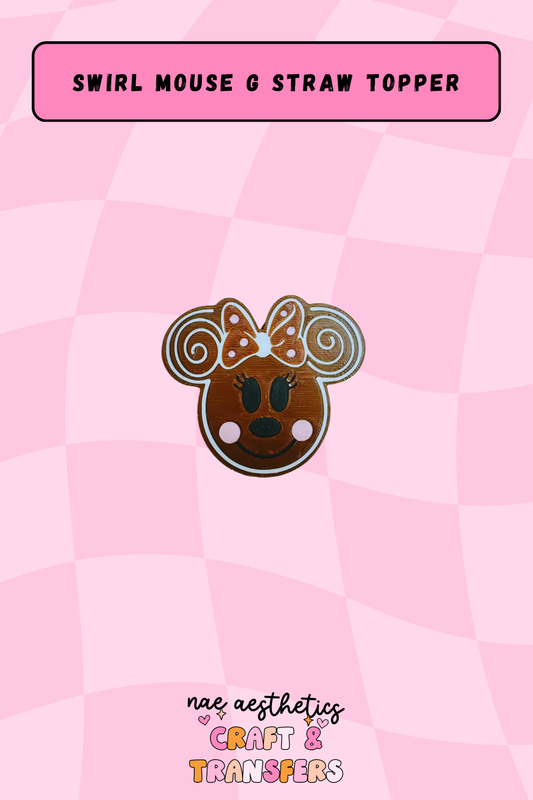 SWIRL MOUSE G STRAW TOPPER