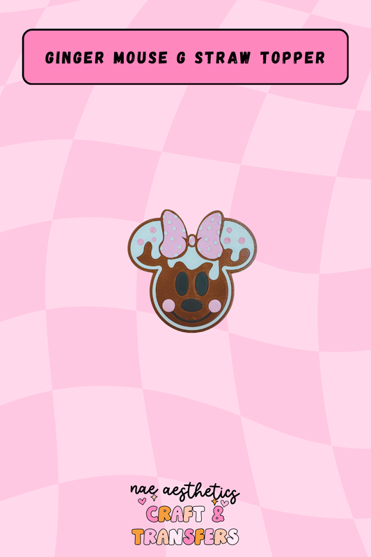 GINGER MOUSE G STRAW TOPPER