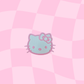 PALE PINK KITTY STRAW TOPPER
