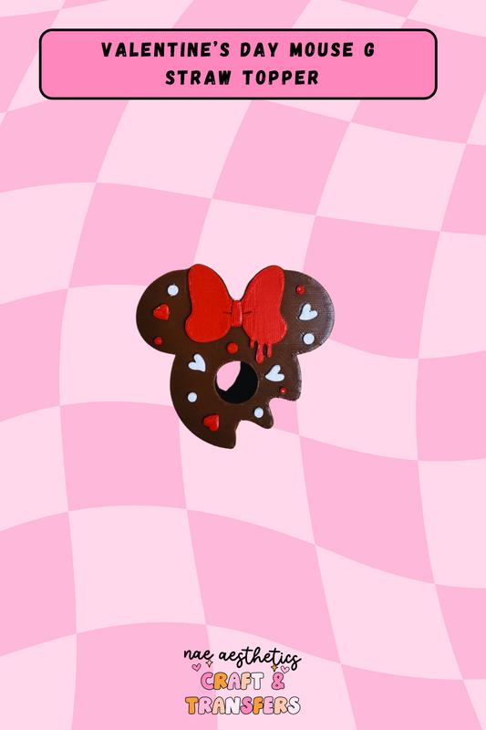 VALENTINE'S DAY MOUSE G STRAW TOPPER