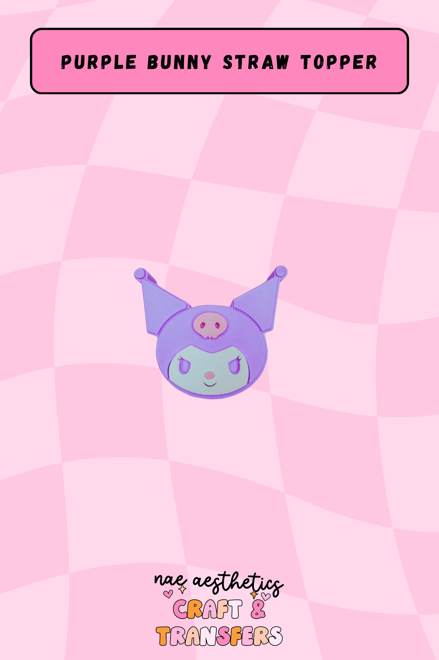 PURPLE BUNNY STRAW TOPPER