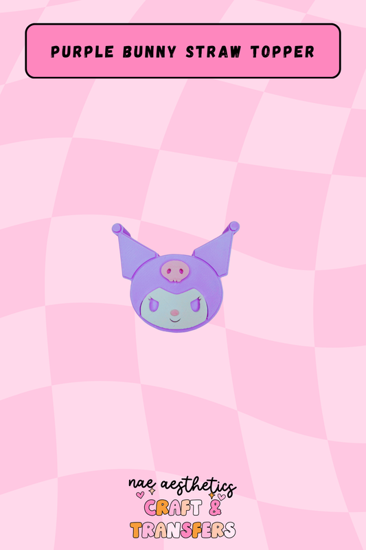 PURPLE BUNNY STRAW TOPPER