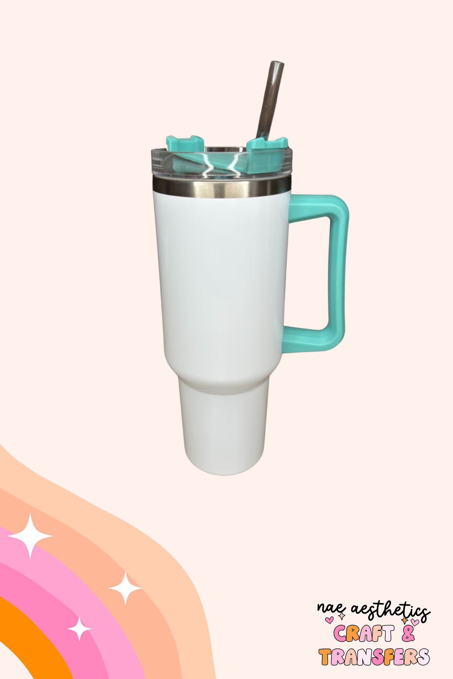 40OZ SUBLIMATION TUMBLER WITH COLOURFUL HANDLE