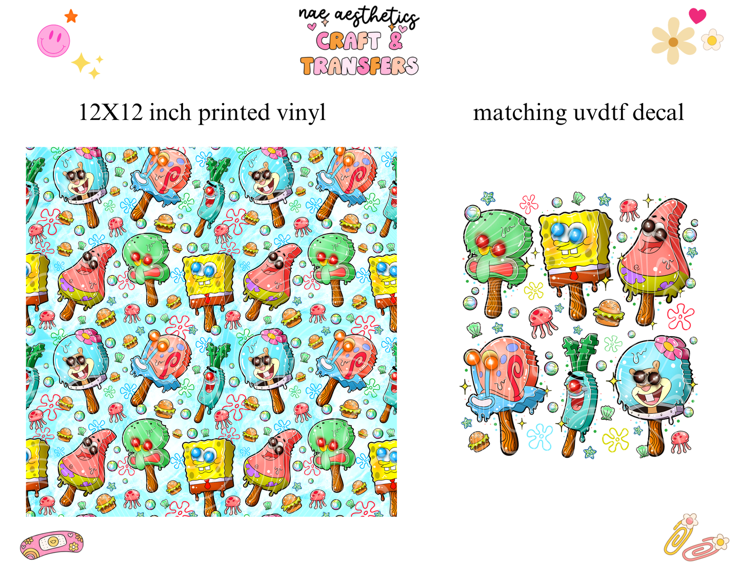 PRINTED VINYL SHEET WITH MATCHING UVDTF #129