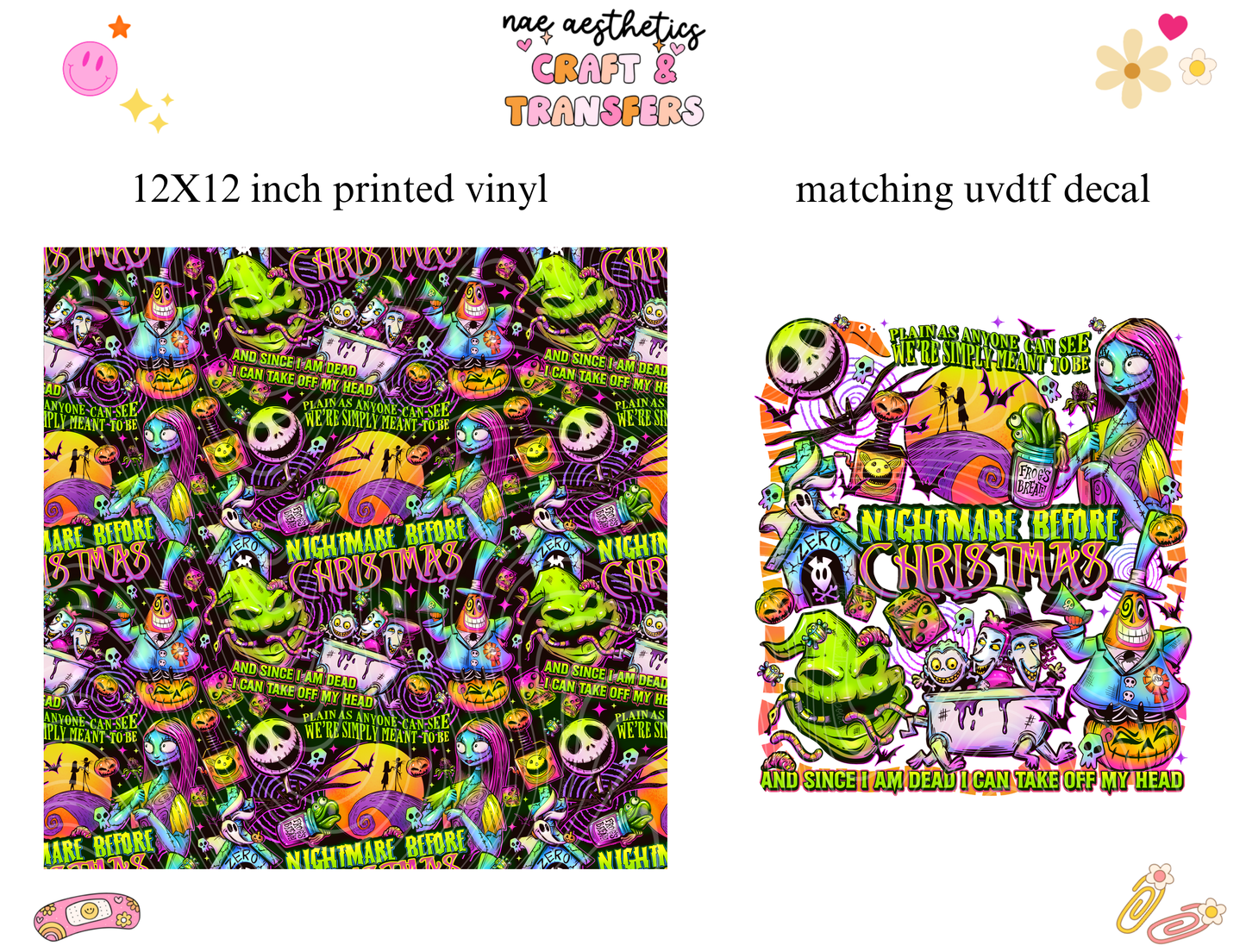 PRINTED VINYL SHEET WITH MATCHING UVDTF #215