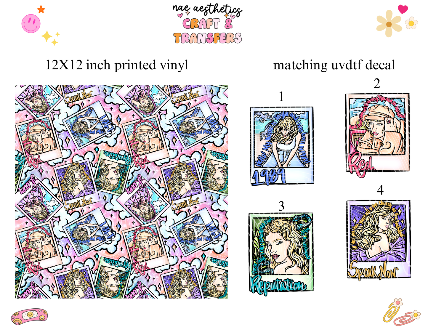 PRINTED VINYL SHEET WITH MATCHING UVDTF #74