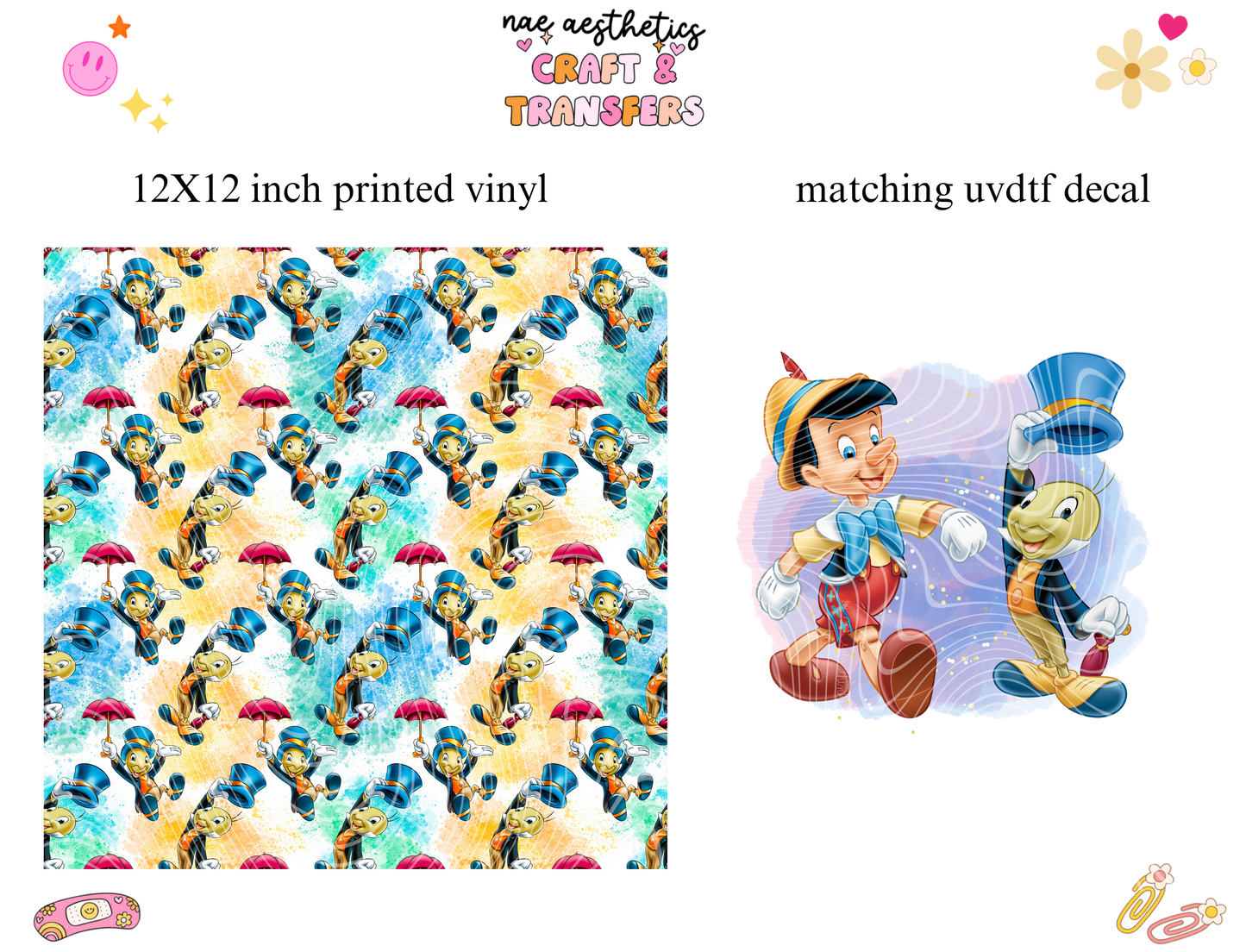 PRINTED VINYL SHEET WITH MATCHING UVDTF #259